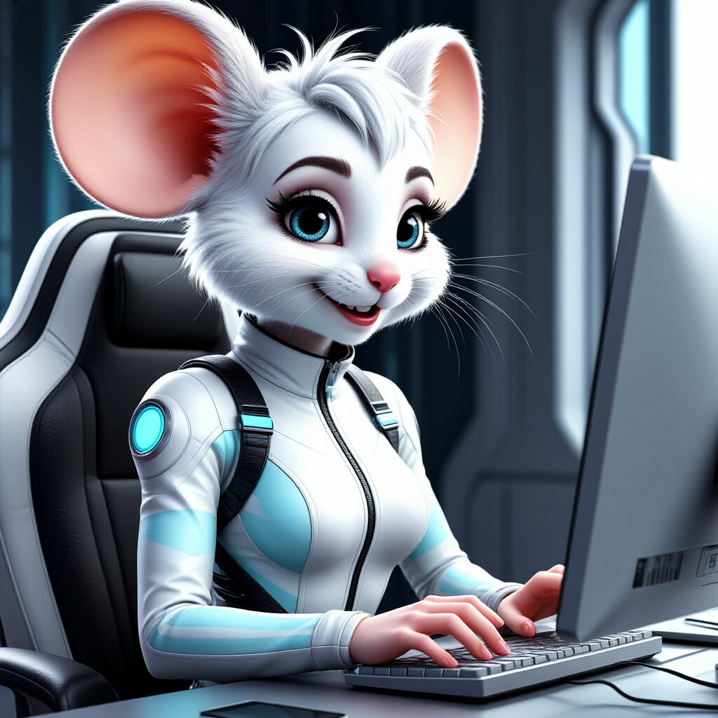 Фурри белая мышь Милка Маус